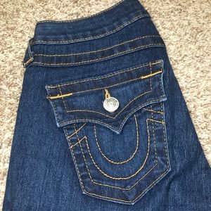 True religion dark wash skinny jean size 26